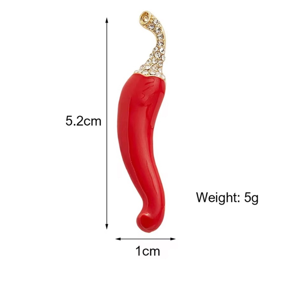 ⚜️ Elegant Gold and Red Enamel Brooch 🌶️ - Picture 3 of 10